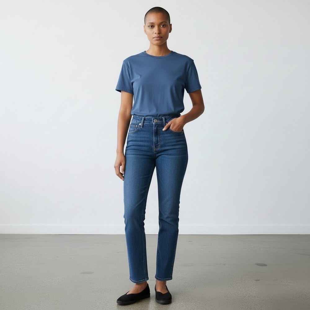 NYDJ Womens 0 Blue Cropped Lift Tuck Technology Stretch Skinny Mid RiseJeans